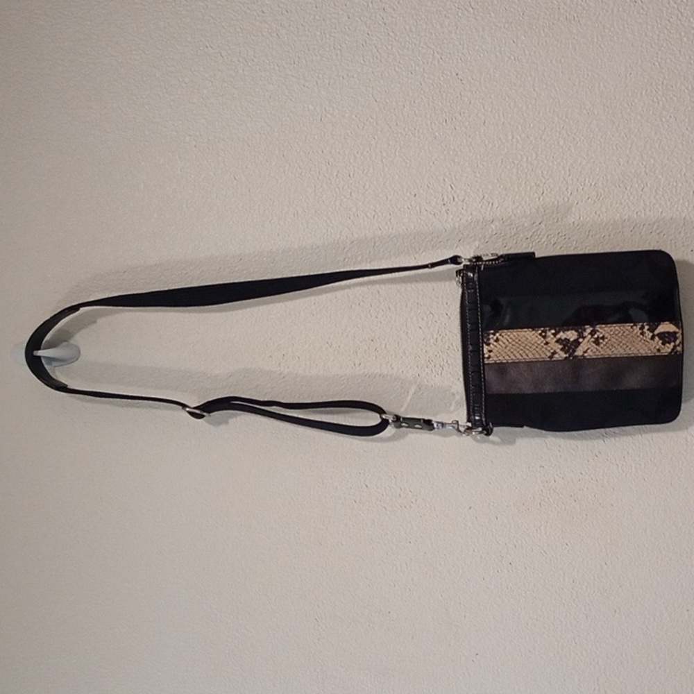 Coach Signature Black Python Embossed Crossbody - image 1